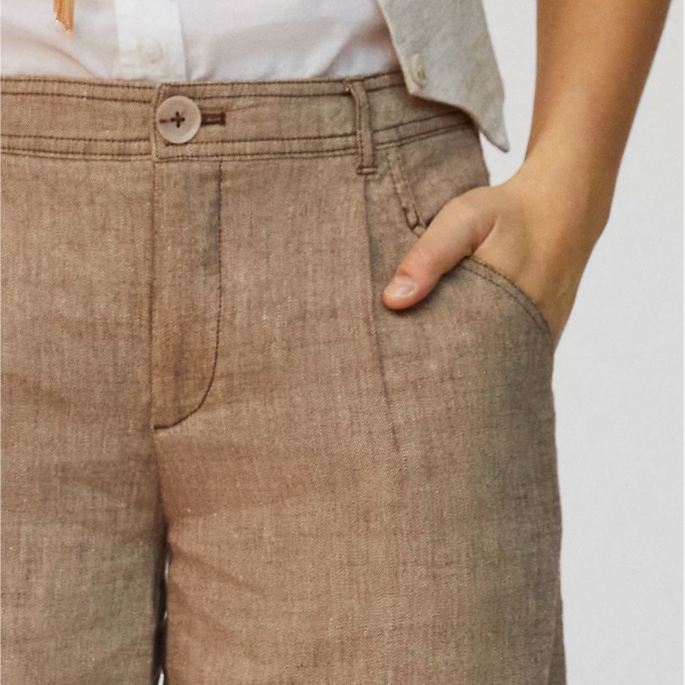 Anthropologie Linen Low-Rise Wide Leg Pants - Picture 3 of 4